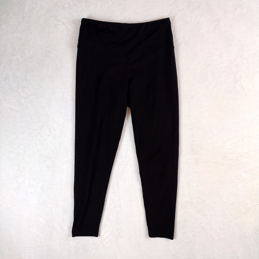 Felina Womens Black High Waisted Active Leggings Style C6355 Size Large
